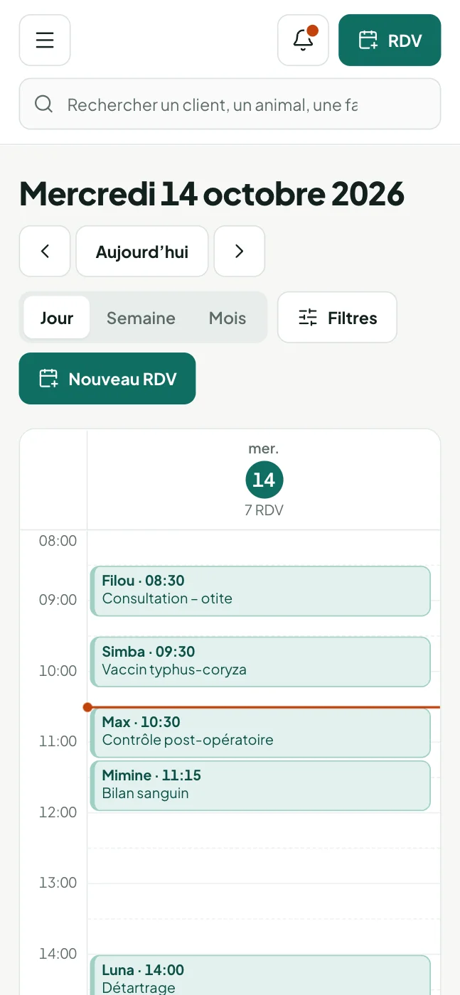 Agenda sur smartphone